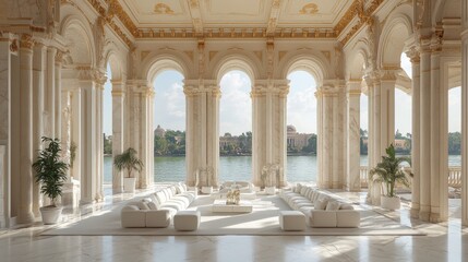 Fototapeta premium it features white marble columns and a classical design evoking a feeling of luxury and history
