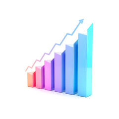 business graph on white background