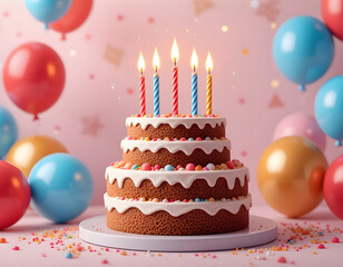 3D birthday postcard featuring a delicious