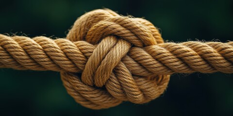 Macro photography of twisted hemp rope knot close-up nature outdoor detail shot textural beauty