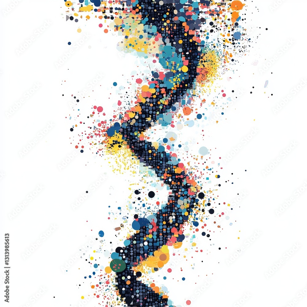 Aufkleber colorful abstract representation of dna sequence in molecular art form