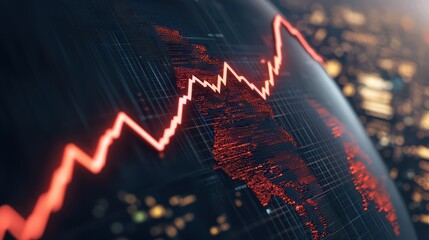 Fototapeta premium Weakened Global Markets Facing Creative Solutions Amid Recession and Economic Crash Challenges