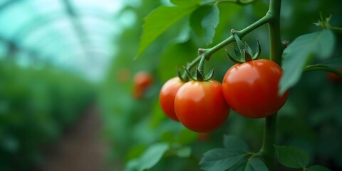 Tomatoes, a controlled greenhouse environment ensures optimal growing conditions, allowing these tomatoes to thrive with rich flavor and perfect ripeness. Far-to-table freshness and natural food produ