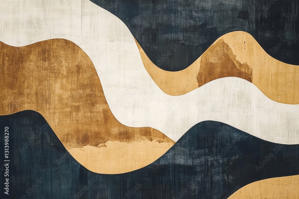 Aufkleber this abstract image features fluid waves in earthy tones, combining textured backgrounds to create a