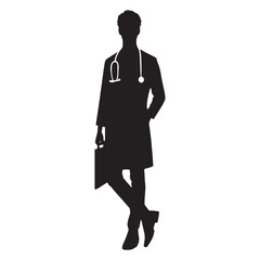 Guiding Light Doctor silhouette, a beacon of hope for patients - Doctor illustration - Minimalist Doctor vector - Professional silhouette
