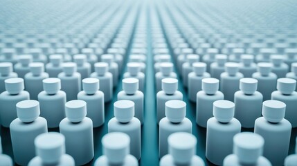 Obraz premium Abstract arrangement of white bottles creating a minimalist background