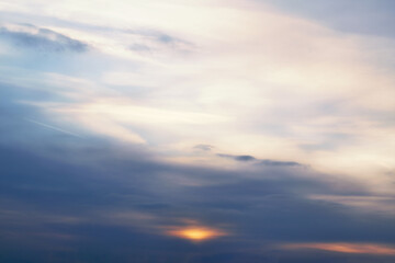 Beautiful sunset sky with amazing colorful clouds