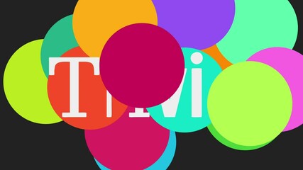 Trivia Colorful Circulars Moving On Dark Grey Background Text 