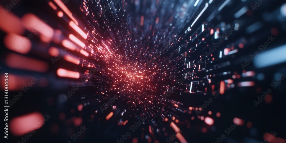 Poster Dynamic Abstract Visualization of Colorful Lights and Particles in Digital Space