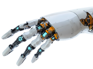 Robotic hand png on transparent background