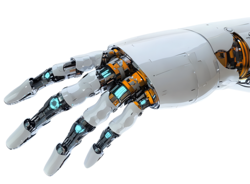 Robotic hand png on transparent background - Powered by Adobe