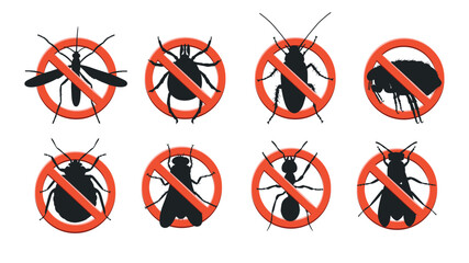 Black silhouette of insect pests © NADEZHDA