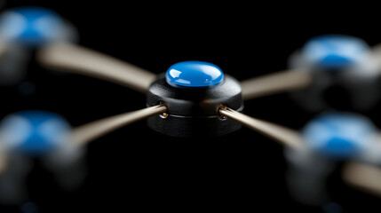 Detailed macro photography of an abstract futuristic technological object