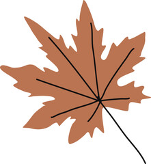 hand drawn vector illustration of a fall autumn leaf