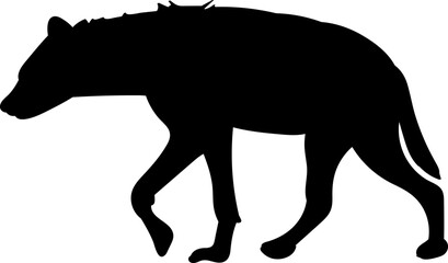 jackal, hyena black silhouette, vector on white background