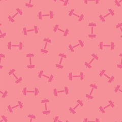Dumbbell background, dumbbells seamless pattern, pink gym fitness pattern background