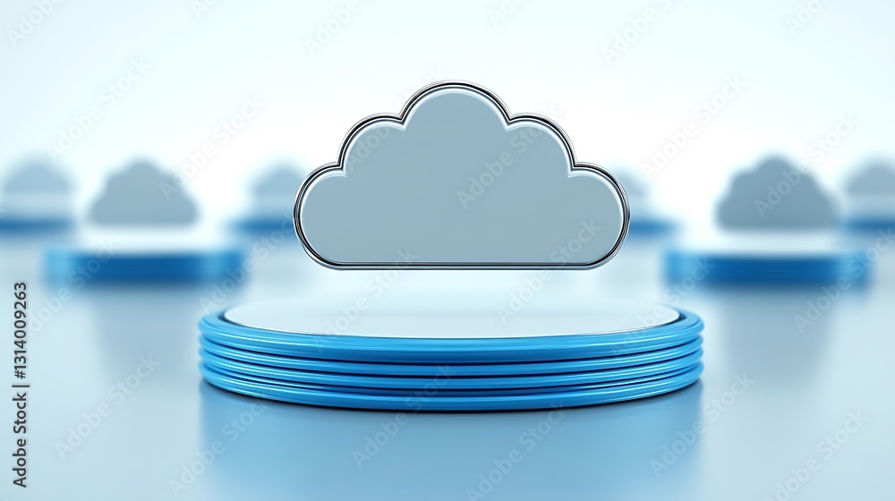 Aufkleber abstract cloud computing concept with modern design and blurred background, ideal for technology and