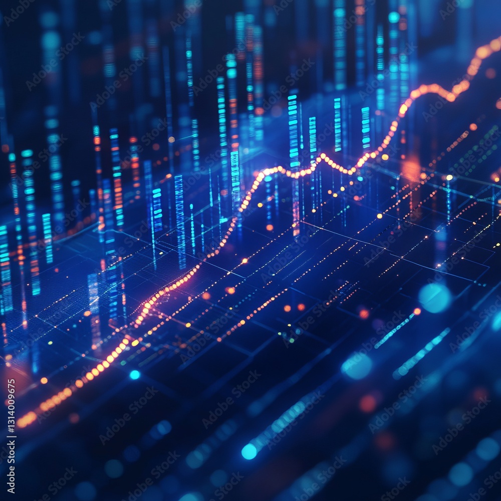 Poster abstract digital data visualization trend analysis graphic design