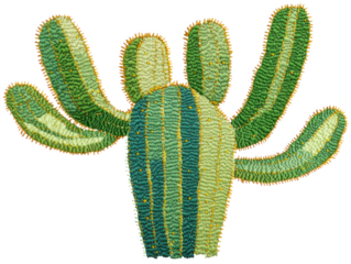 Vibrant cactus plant illustration digital art nature indoor space close-up botanical concept