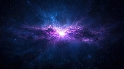 Fototapeta premium Cosmic Nebula: A Vibrant Symphony of Purple and Blue