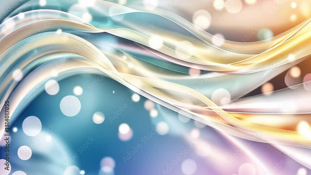 Aufkleber colorful abstract wave pattern with bokeh lights for modern background design.
