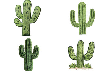 Creative cactus illustrations artistic showcase digital art vibrant environment eye-level view unique plant designs