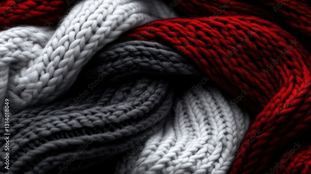 Poster cozy wool texture inviting warmth and comfort on a chilly day generative ai