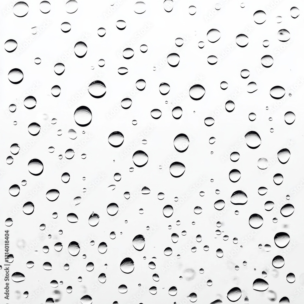 Poster the image is a close up of a window with raindrops on it. the raindrops are scattered all over the w
