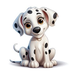 A Cute  Dalmatian Puppy with Big Brown Eyes and Spots