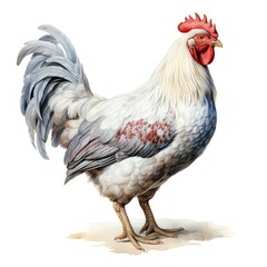 Fototapeta premium A Detailed Illustration of a Rooster with Vibrant Plumage and a Distinctive Comb