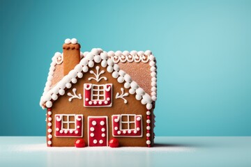 A Festive Gingerbread House with Icing and Candy Details