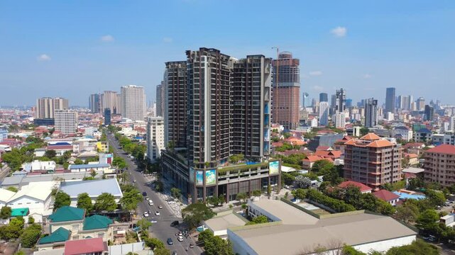 City transport infrastructure, Toul Kork District, high-rise building