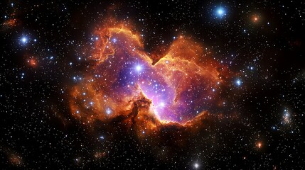 Cosmic Heart Nebula: Stellar Birth.