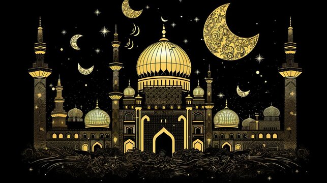 Muslim Events, Ramadan, Ramzan, Eid, Eid ul fitr, Eid ul Adha, Rabi ul Awwal, Muharram, Shab e Barrat, Shab e Miraj, Laila tul qaddar, moon night,  HD 8K ramzan  wallpaper Photographic Image
