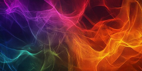 Fototapeta premium This captivating abstract image showcases colorful waves of light in vibrant motion. The smooth texture and dynamic flow create an enchanting visual experience.