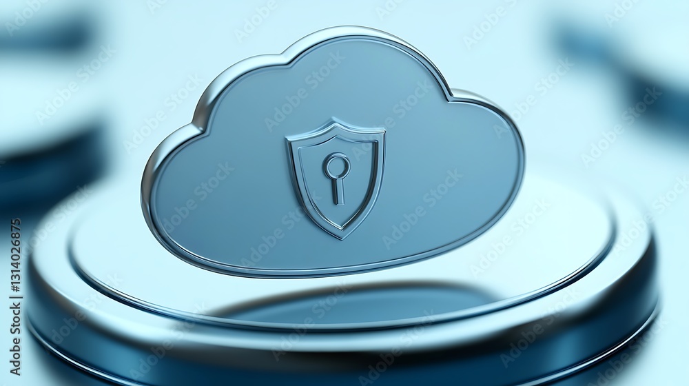 Aufkleber cloud security concept with shield icon representing data protection and digital privacy in modern t