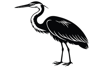 Obraz premium silhouette of a stork on a white background