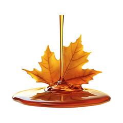 Maple Syrup Drizzle Isolated on Transparent Background
