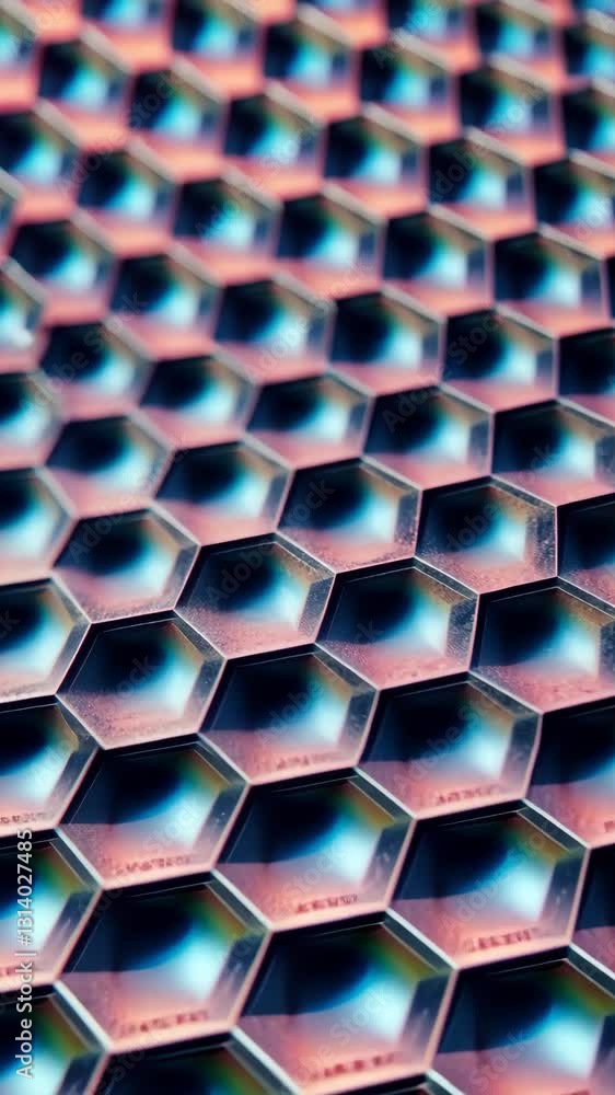 Leinwandbilder A close up of a hexagonal pattern. The pattern is made up of many small hexagons