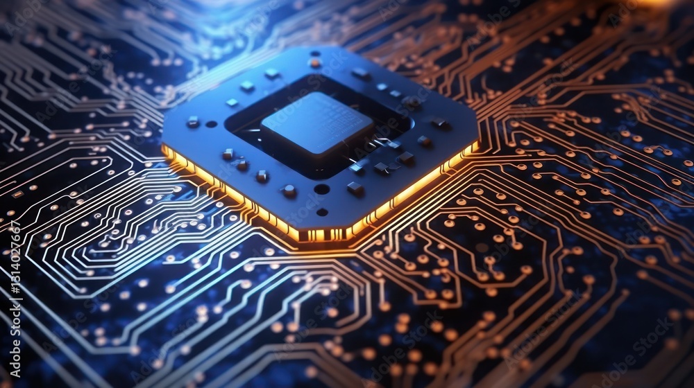 Poster microprocessor chip on a circuit board