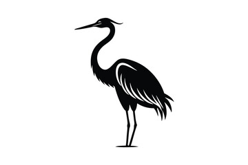 Obraz premium Vector isolated silhouette of a heron stork