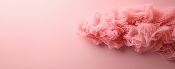 Artistic essence of tranquility with soft pink smoke on pastel background