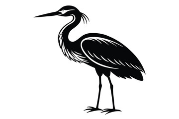 Obraz premium Vector isolated silhouette of a heron stork