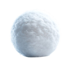 Fluffy 3D Snowball Isolated on Transparent Background