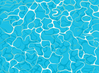Water texture top view. Pattern of stains on water in the pool. Vector hand drawing