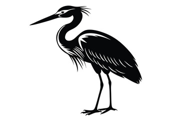Obraz premium Vector isolated silhouette of a heron stork
