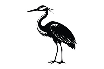 Obraz premium Vector isolated silhouette of a stork on a white background