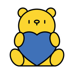 Teddy-bear vector filled outline icon. EPS 10 file