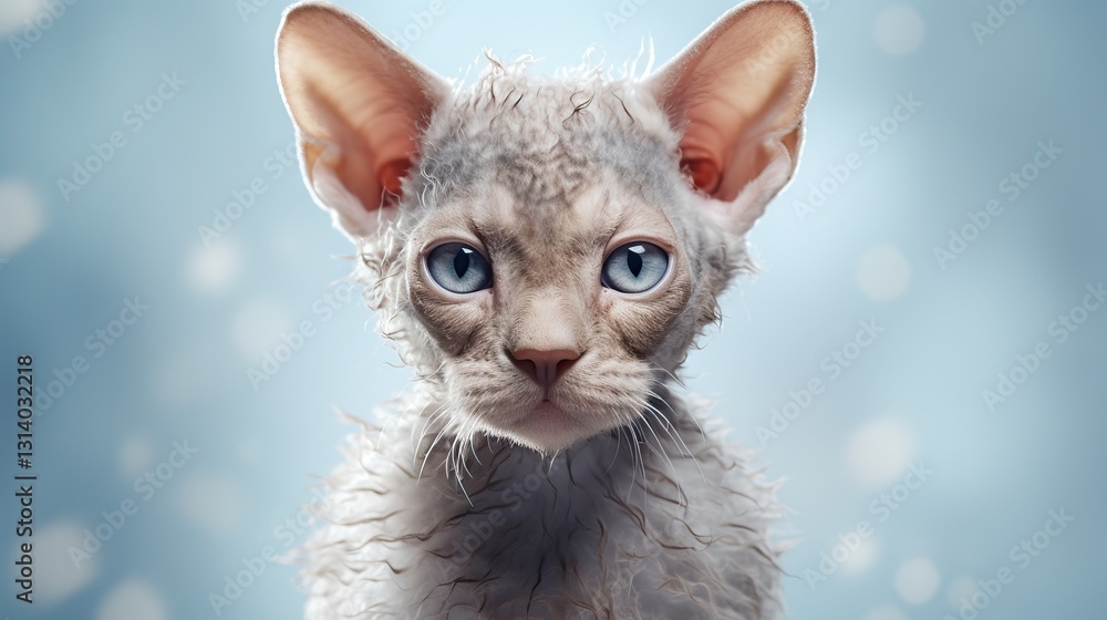 Poster a captivating portrait of a sphynx cat with distinctive features