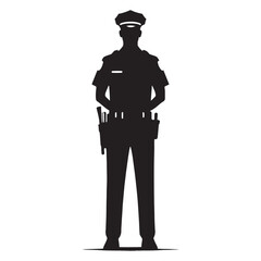 Honest and Just Police Officer silhouette, a role model for law enforcement - Police illustration - Minimalist Police vector - Profession silhouette
